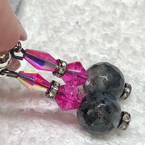 💕✨HOT pink and labradorite earrings